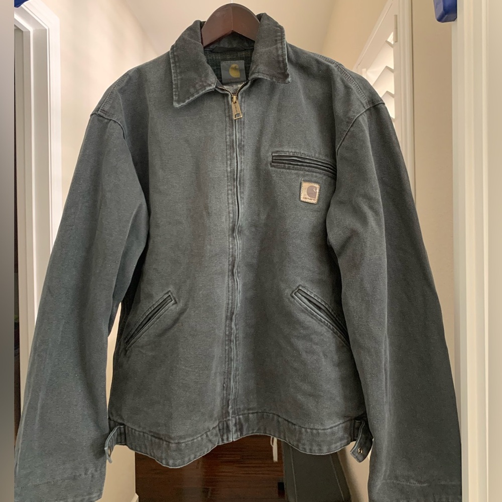 Vintage Carhartt Gray J97 PTL Detroit Jacket Faded Size L